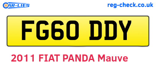 FG60DDY are the vehicle registration plates.