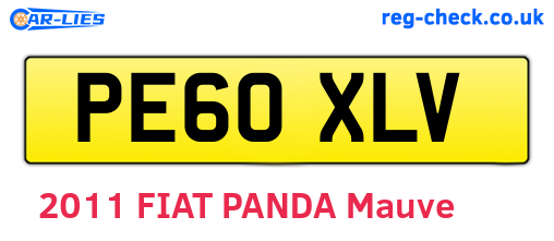 PE60XLV are the vehicle registration plates.