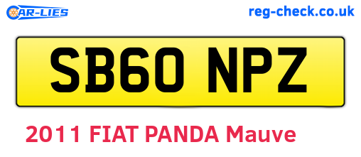 SB60NPZ are the vehicle registration plates.
