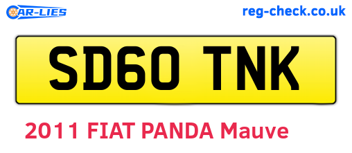 SD60TNK are the vehicle registration plates.