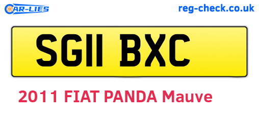 SG11BXC are the vehicle registration plates.