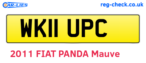 WK11UPC are the vehicle registration plates.