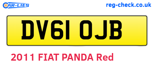 DV61OJB are the vehicle registration plates.