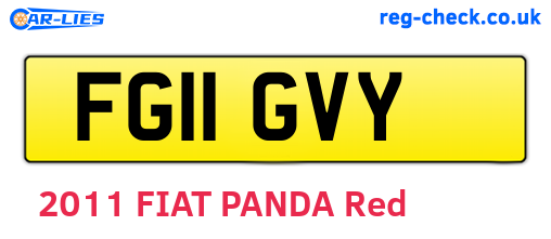 FG11GVY are the vehicle registration plates.