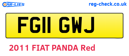 FG11GWJ are the vehicle registration plates.