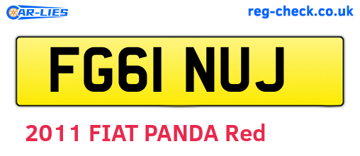 FG61NUJ are the vehicle registration plates.