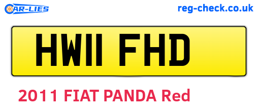 HW11FHD are the vehicle registration plates.