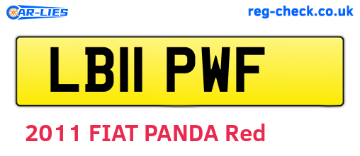 LB11PWF are the vehicle registration plates.