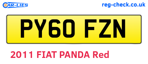 PY60FZN are the vehicle registration plates.