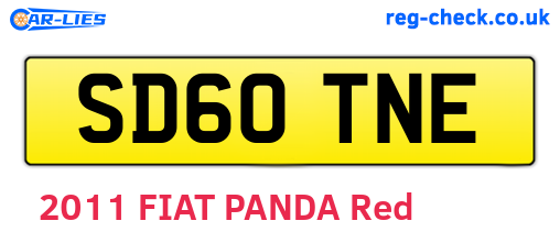 SD60TNE are the vehicle registration plates.