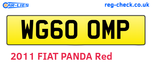 WG60OMP are the vehicle registration plates.