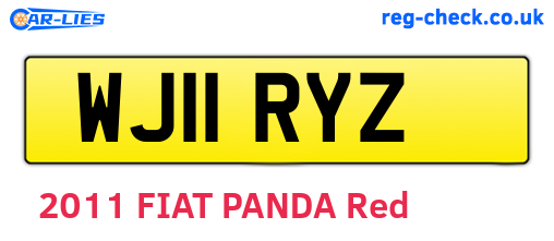 WJ11RYZ are the vehicle registration plates.