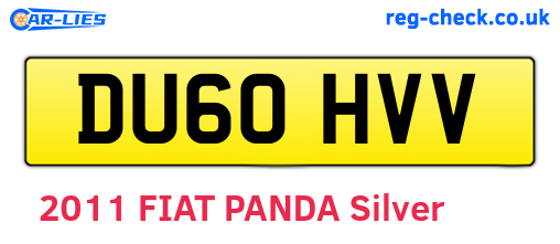 DU60HVV are the vehicle registration plates.