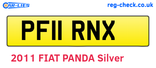 PF11RNX are the vehicle registration plates.
