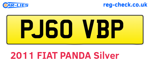 PJ60VBP are the vehicle registration plates.