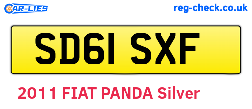 SD61SXF are the vehicle registration plates.