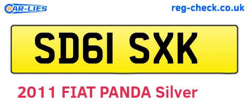 SD61SXK are the vehicle registration plates.