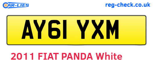 AY61YXM are the vehicle registration plates.