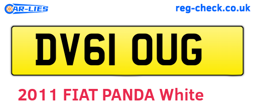 DV61OUG are the vehicle registration plates.