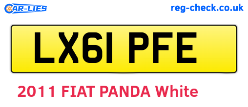 LX61PFE are the vehicle registration plates.