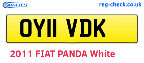 OY11VDK are the vehicle registration plates.