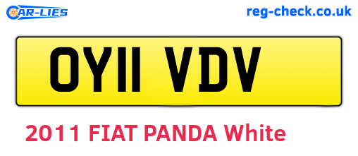 OY11VDV are the vehicle registration plates.