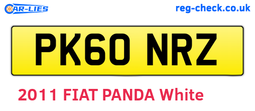 PK60NRZ are the vehicle registration plates.