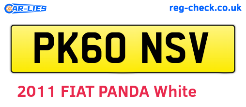 PK60NSV are the vehicle registration plates.
