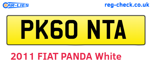 PK60NTA are the vehicle registration plates.