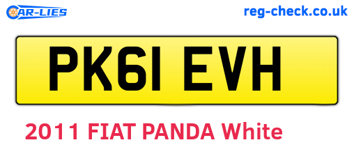 PK61EVH are the vehicle registration plates.