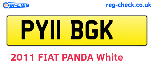 PY11BGK are the vehicle registration plates.