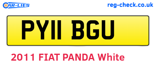 PY11BGU are the vehicle registration plates.