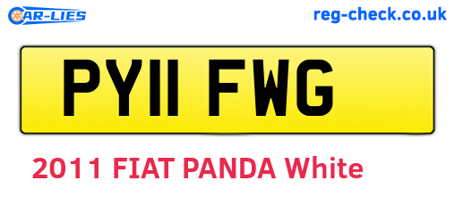 PY11FWG are the vehicle registration plates.