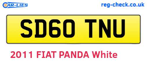 SD60TNU are the vehicle registration plates.