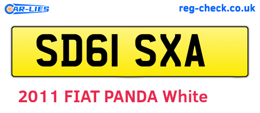 SD61SXA are the vehicle registration plates.