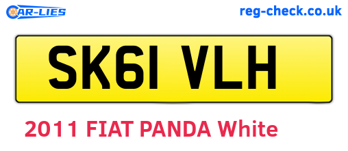 SK61VLH are the vehicle registration plates.