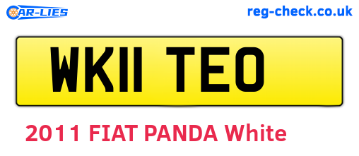 WK11TEO are the vehicle registration plates.