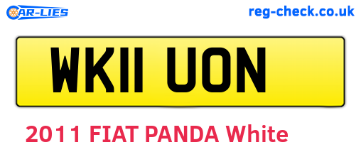 WK11UON are the vehicle registration plates.