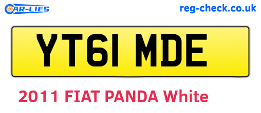 YT61MDE are the vehicle registration plates.