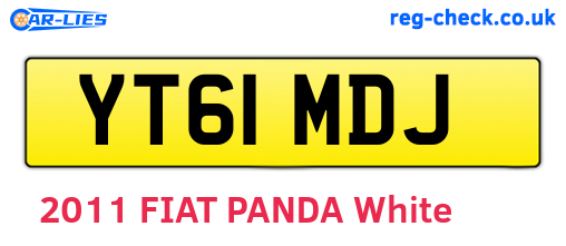 YT61MDJ are the vehicle registration plates.