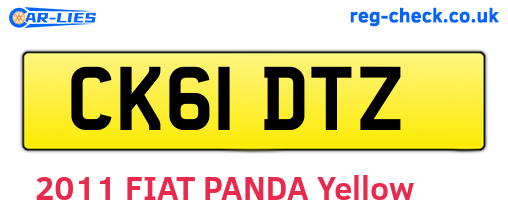 CK61DTZ are the vehicle registration plates.