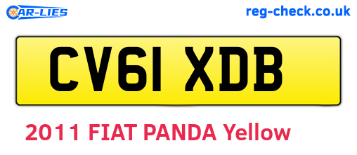 CV61XDB are the vehicle registration plates.