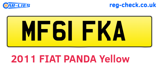 MF61FKA are the vehicle registration plates.