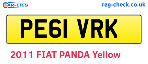 PE61VRK are the vehicle registration plates.
