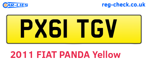 PX61TGV are the vehicle registration plates.