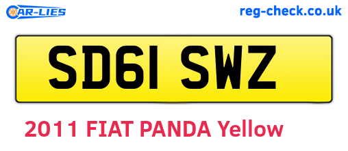 SD61SWZ are the vehicle registration plates.