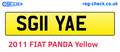 SG11YAE are the vehicle registration plates.