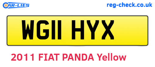 WG11HYX are the vehicle registration plates.