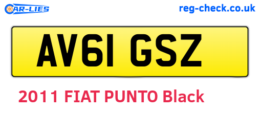 AV61GSZ are the vehicle registration plates.