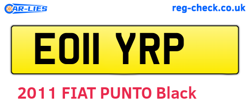 EO11YRP are the vehicle registration plates.